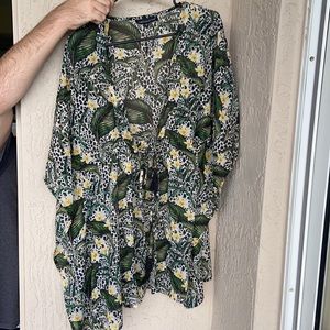 animal print hibiscus beach dress coverup